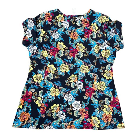 Dickies Cherokee Floral Side Panel Lot of Nursing Scrub Top Shirt Set Of 2 iflex - Picture 7 of 7